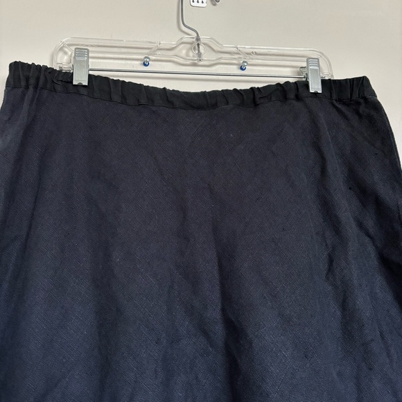 Chrzaszcz Inc Canada by Maria Wojtowicz Linen Midi Skirt Size XL Black Lagenlook - Picture 5 of 8
